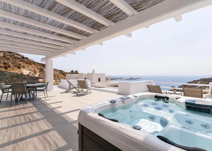 Camelia 1 - Psarou View - Private Pool And Jacuzzi ヴィラ *